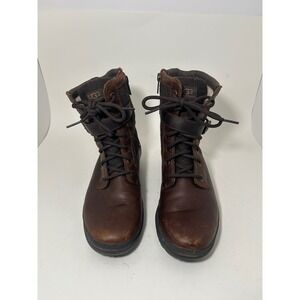 UGG Simmens Dark Brown Leather Waterproof Combat Boots 1005264 Womens 7